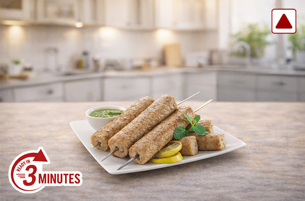 Chicken Seekh Kebab - Juicy smoky minced chicken kebabs with mint chutney | Chicken Vicken